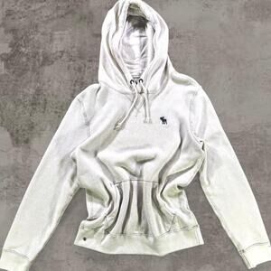 Vintage Y2K Abercrombie & Fitch white hoodie Size XS 2000s moose READ